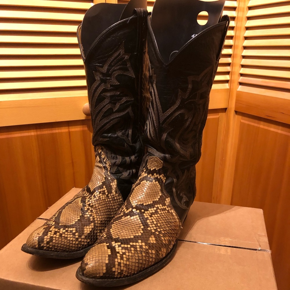 Rare Tony Lama Traid Boa Constrictor With Great Western Boot Co. Labeled 10.5